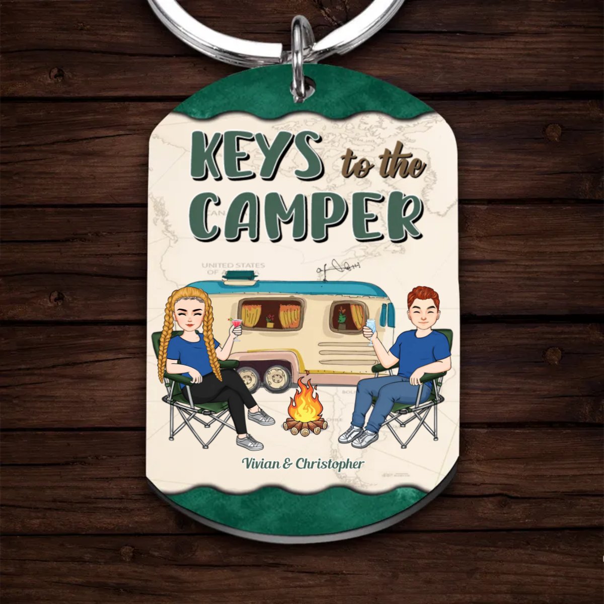 Couple - Keys To The Camper - Personalized Keychain (HN) - Makezbright Gifts