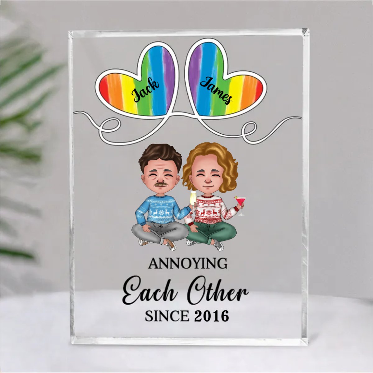 Couple LGBT - Annoying Each Other Since - Personalized Acrylic Plaque (SA) - Makezbright Gifts