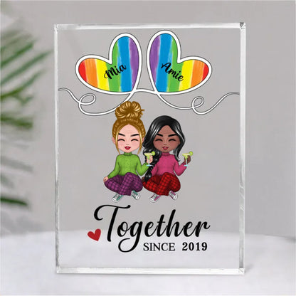 Couple LGBT - Together Since - Personalized Acrylic Plaque (SA) - Makezbright Gifts