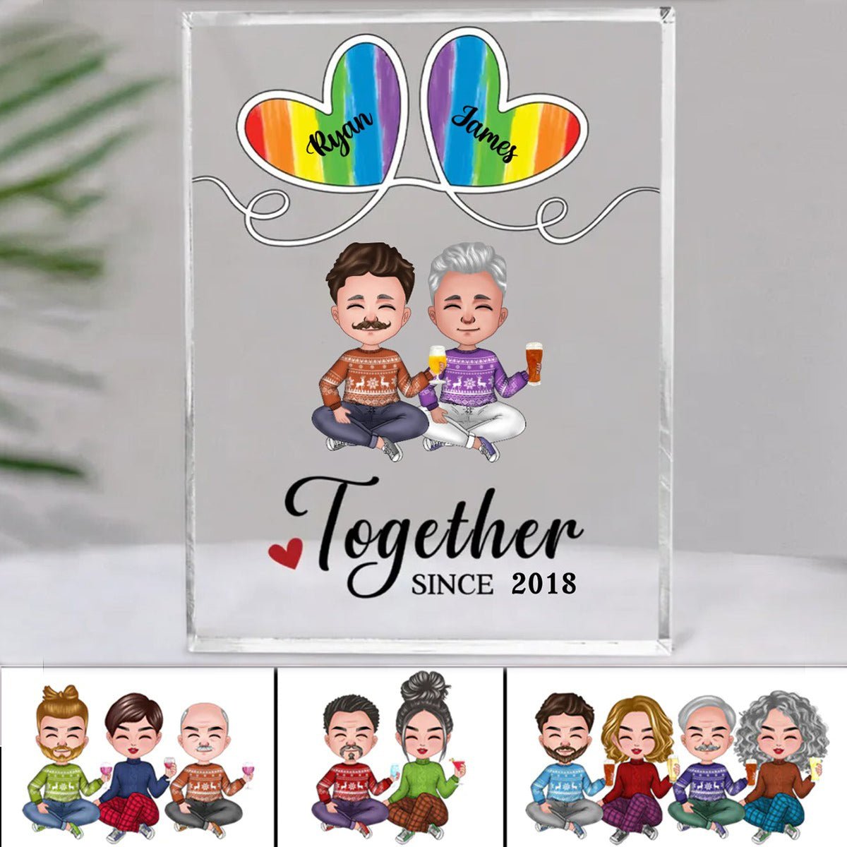 Couple LGBT - Together Since - Personalized Acrylic Plaque (SA) - Makezbright Gifts