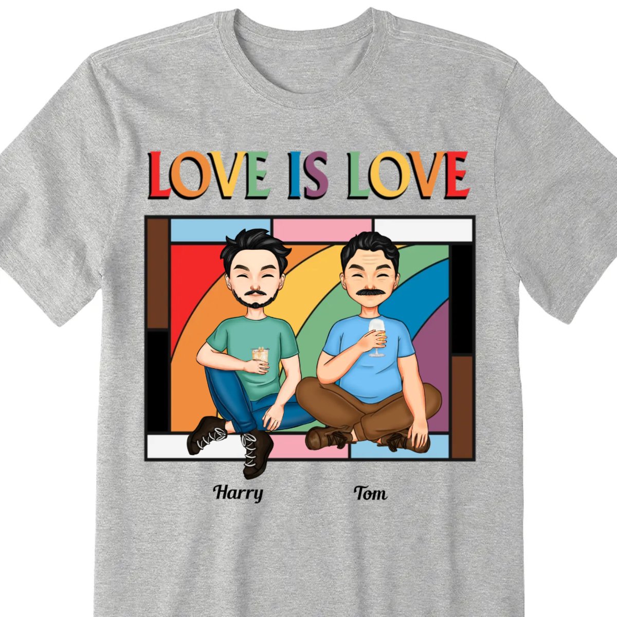 Couple - Love Is Love Window Pride Month - Personalized Unisex T - shirt, Hoodie, Sweatshirt - Makezbright Gifts