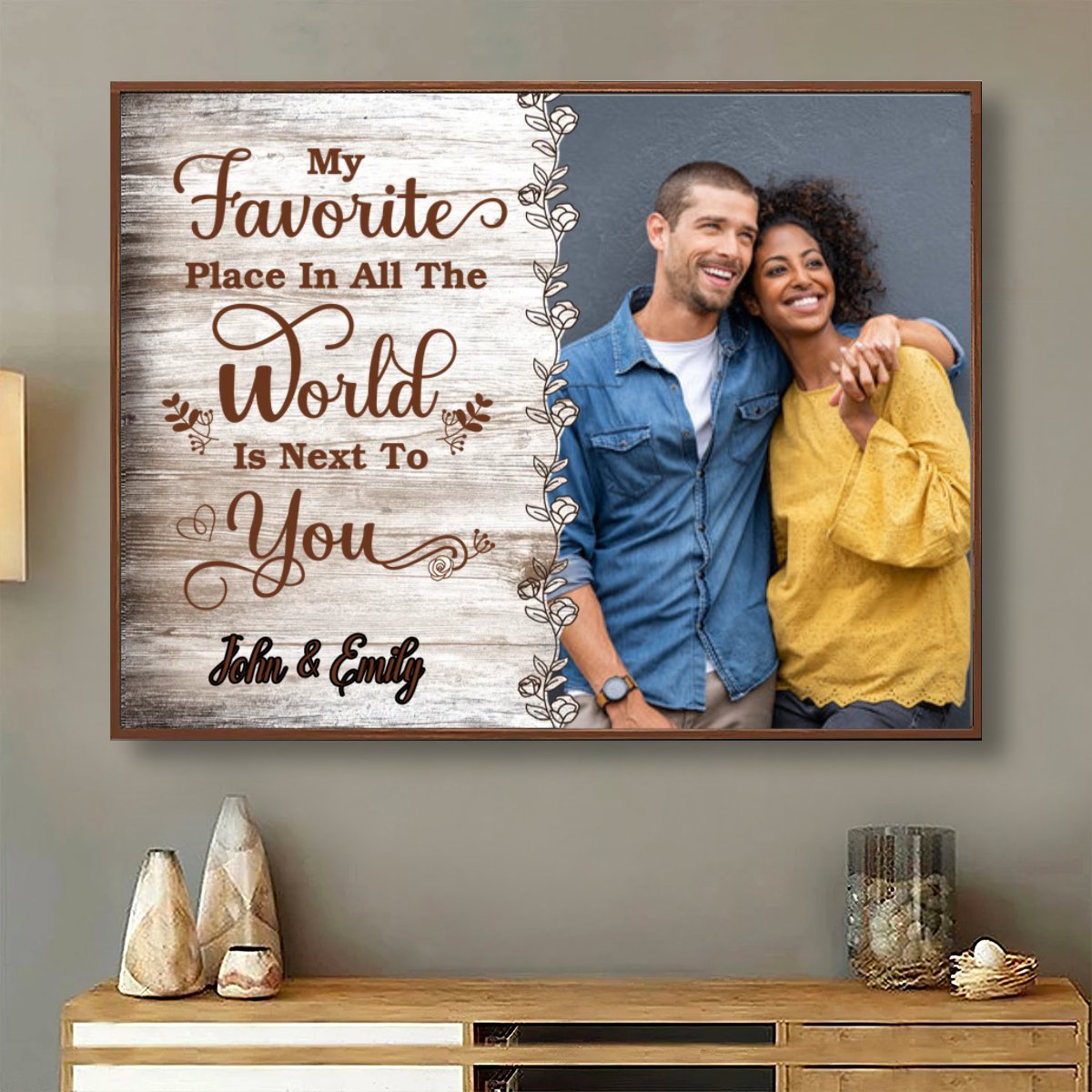 Couple - My Favorite Place Is Next To You - Personalized Poster - Makezbright Gifts