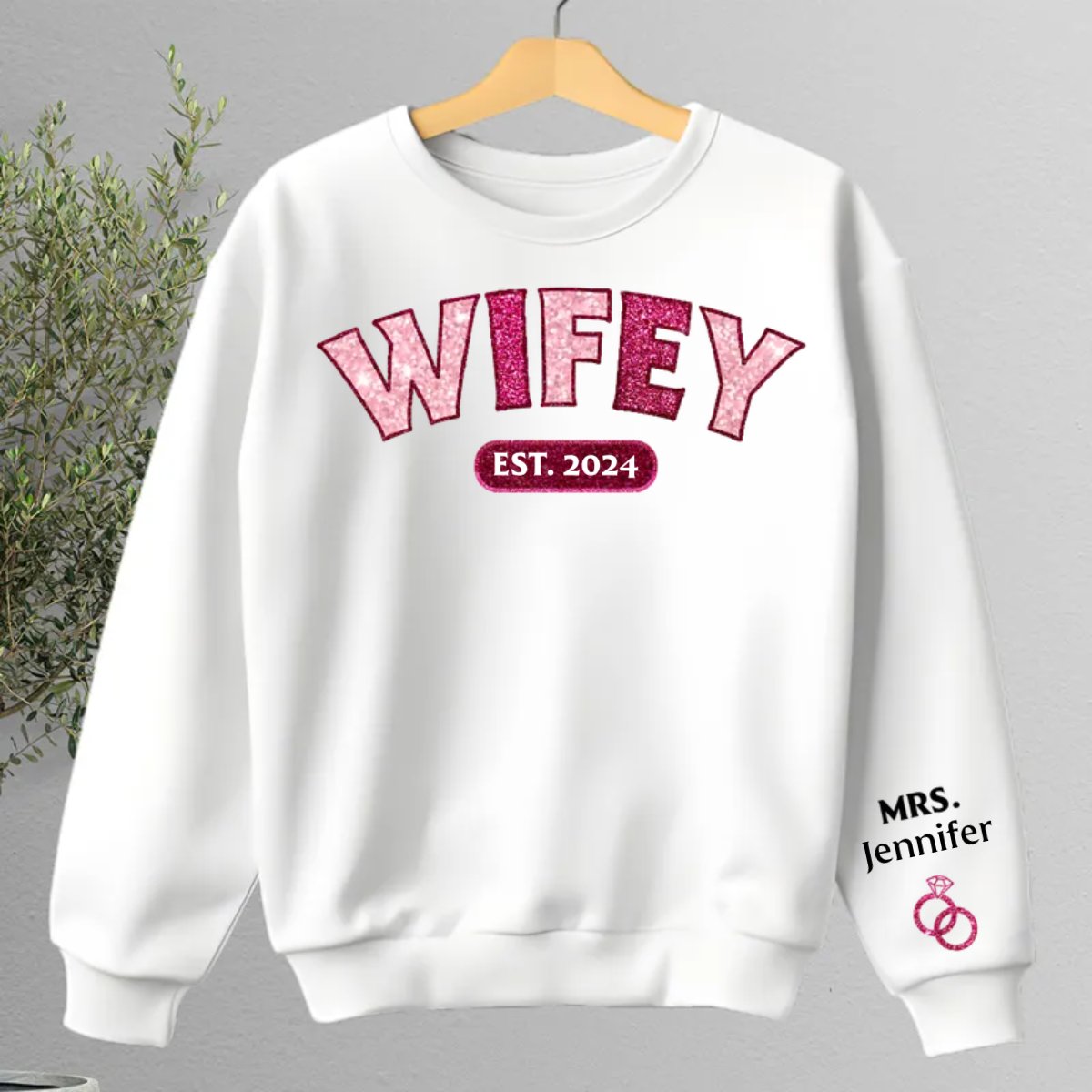 Couple - My Wifey There Is Love There Is Life - Personalized Sweater - Makezbright Gifts