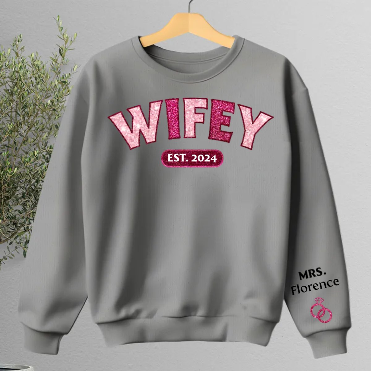 Couple - My Wifey There Is Love There Is Life - Personalized Sweater - Makezbright Gifts