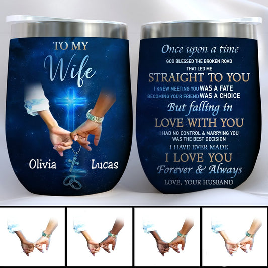 Couple - Once Upon A Time - Personalized Wine Tumbler TC - Makezbright Gifts