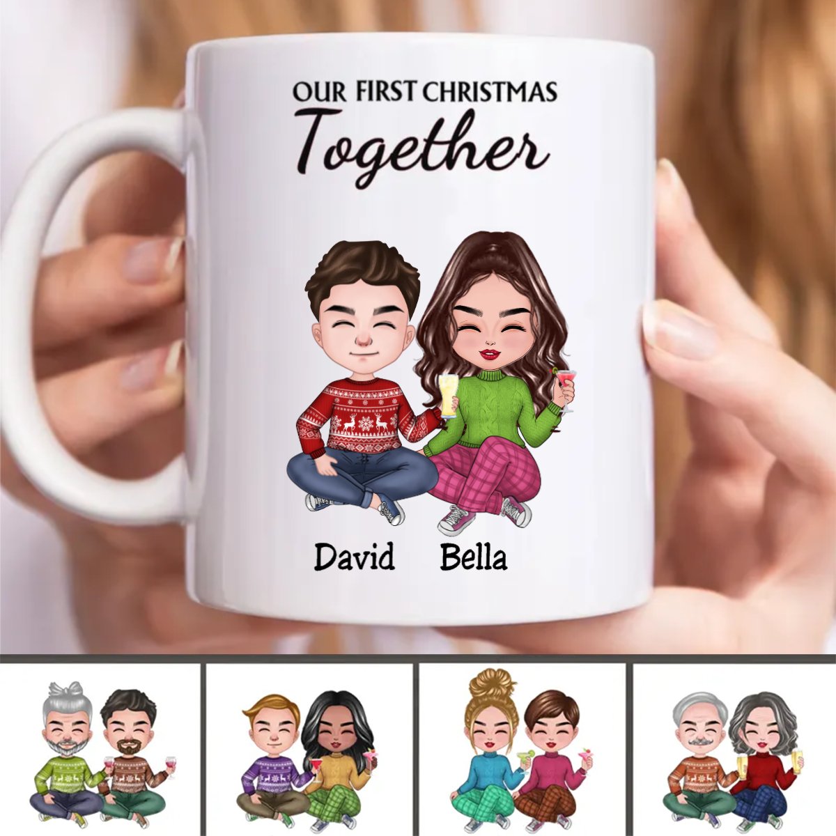 Couple - Our First Christmas Together - Personalized Mug - Makezbright Gifts