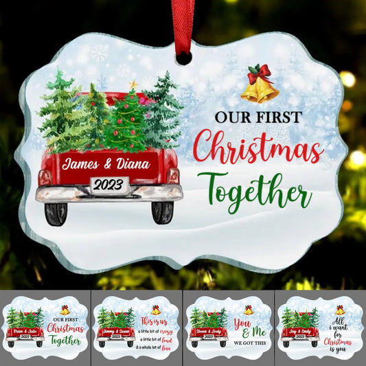 Couple - Our First Christmas Together - Personalized Ornament - Makezbright Gifts