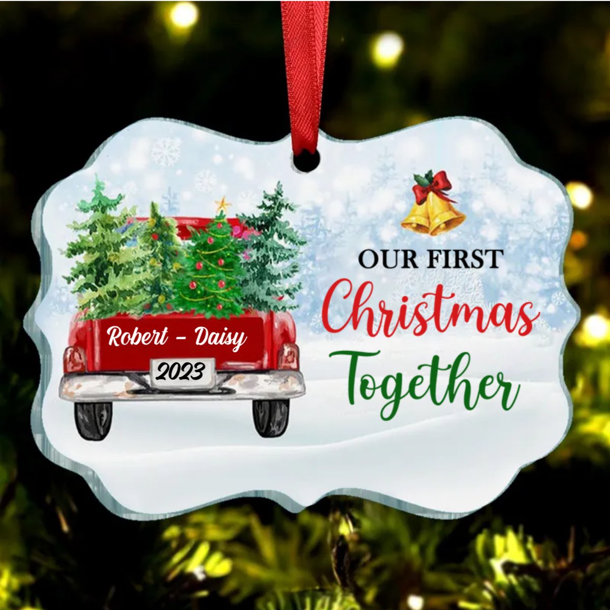 Couple - Our First Christmas Together - Personalized Ornament - Makezbright Gifts