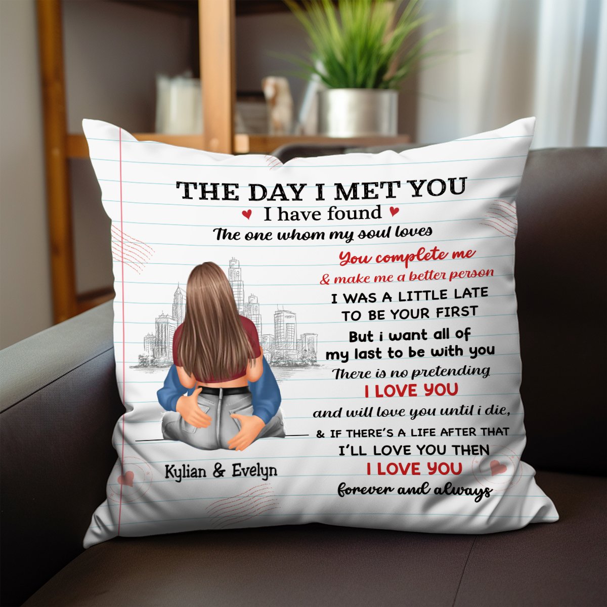 Couple - The Day I Met You I Have Found The One Whom My Soul Loves - Personalized Pillow - Makezbright Gifts