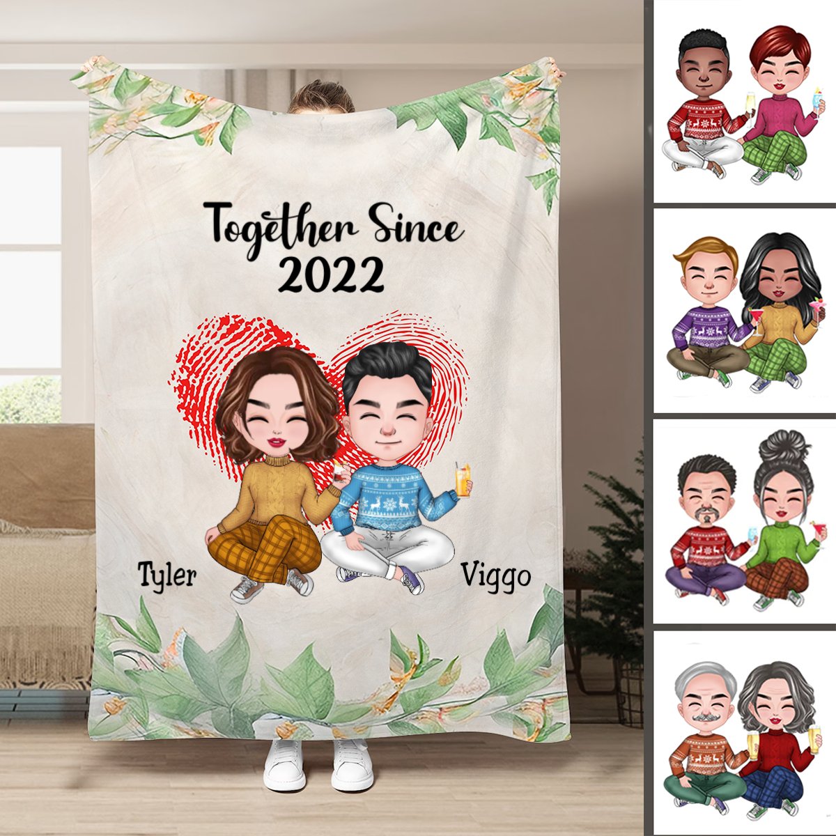 Couple - Together Since Husband And Wife - Personalized Blanket - Makezbright Gifts