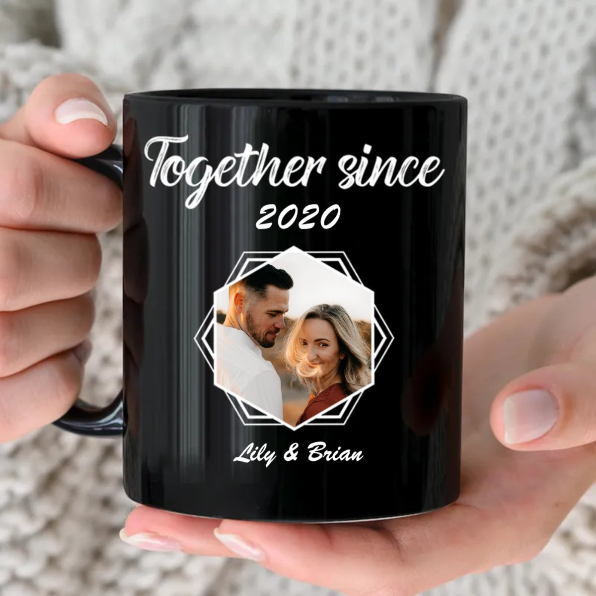 Couple - Together Since - Personalized Black Mug - Makezbright Gifts