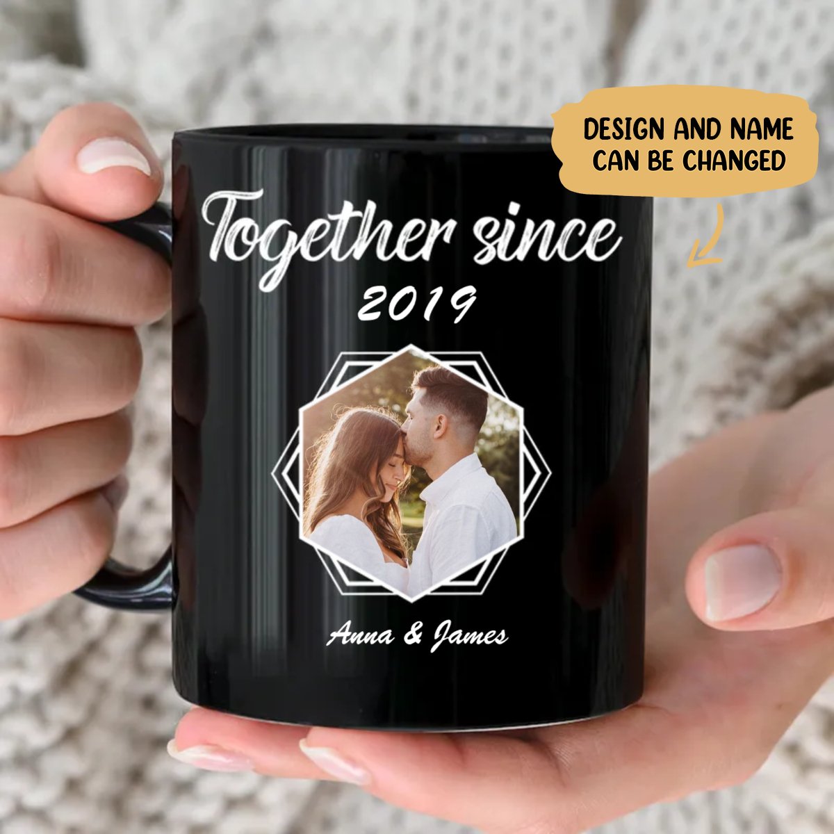 Couple - Together Since - Personalized Black Mug - Makezbright Gifts