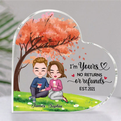 Couple - Together Since - Personalized Heart Acrylic Plaque - Makezbright Gifts