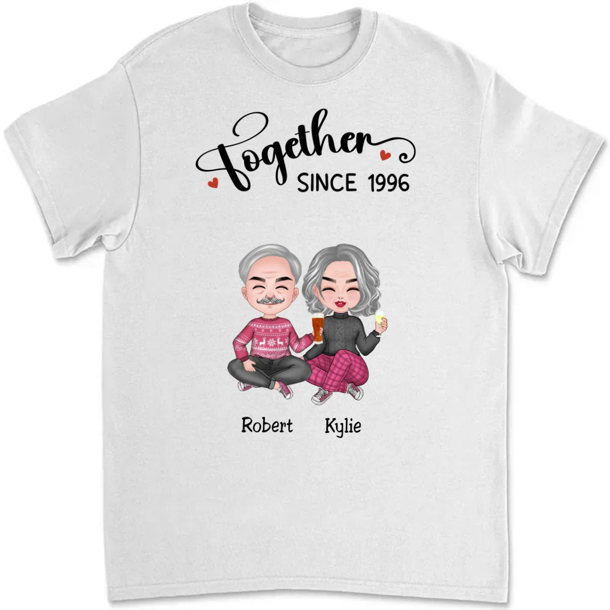 Couple - Together Since - Personalized T - Shirt - Makezbright Gifts