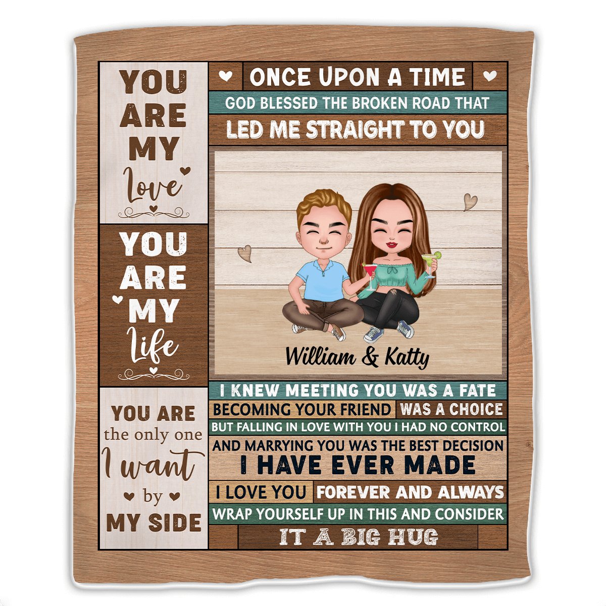 Couple - You Are My Love Once Upon A Time - Personalized Blanket - Makezbright Gifts