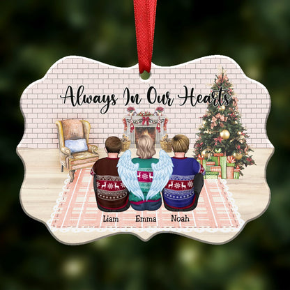 Custom Ornament - Always In Our Hearts - Personalized Christmas Ornament - Makezbright Gifts