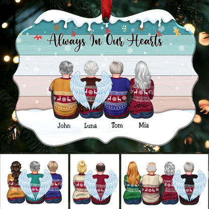 Custom Ornament - Always In Our Hearts - Personalized Christmas Ornament (S1L) - Makezbright Gifts