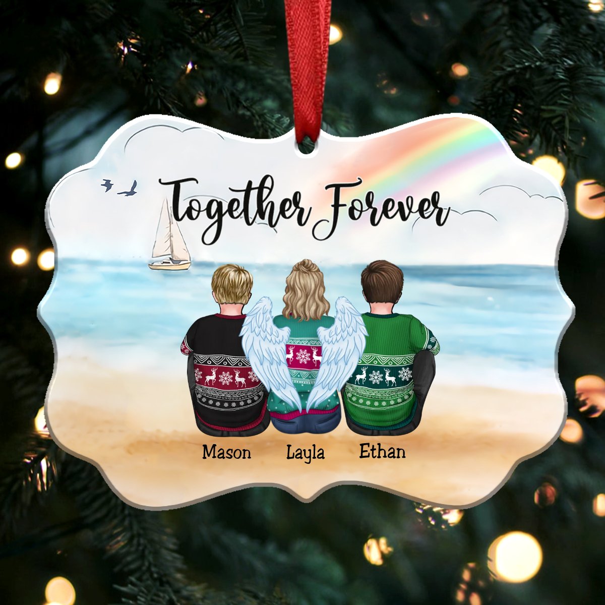 Custom Ornament - Together Forever - Personalized Christmas Ornament (S2L) - Makezbright Gifts