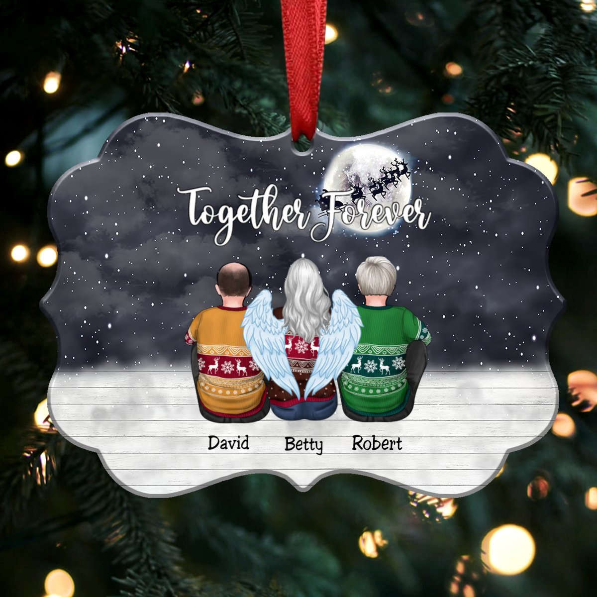 Custom Ornament - Together Forever - Personalized Christmas Ornament (Ver2) - Makezbright Gifts