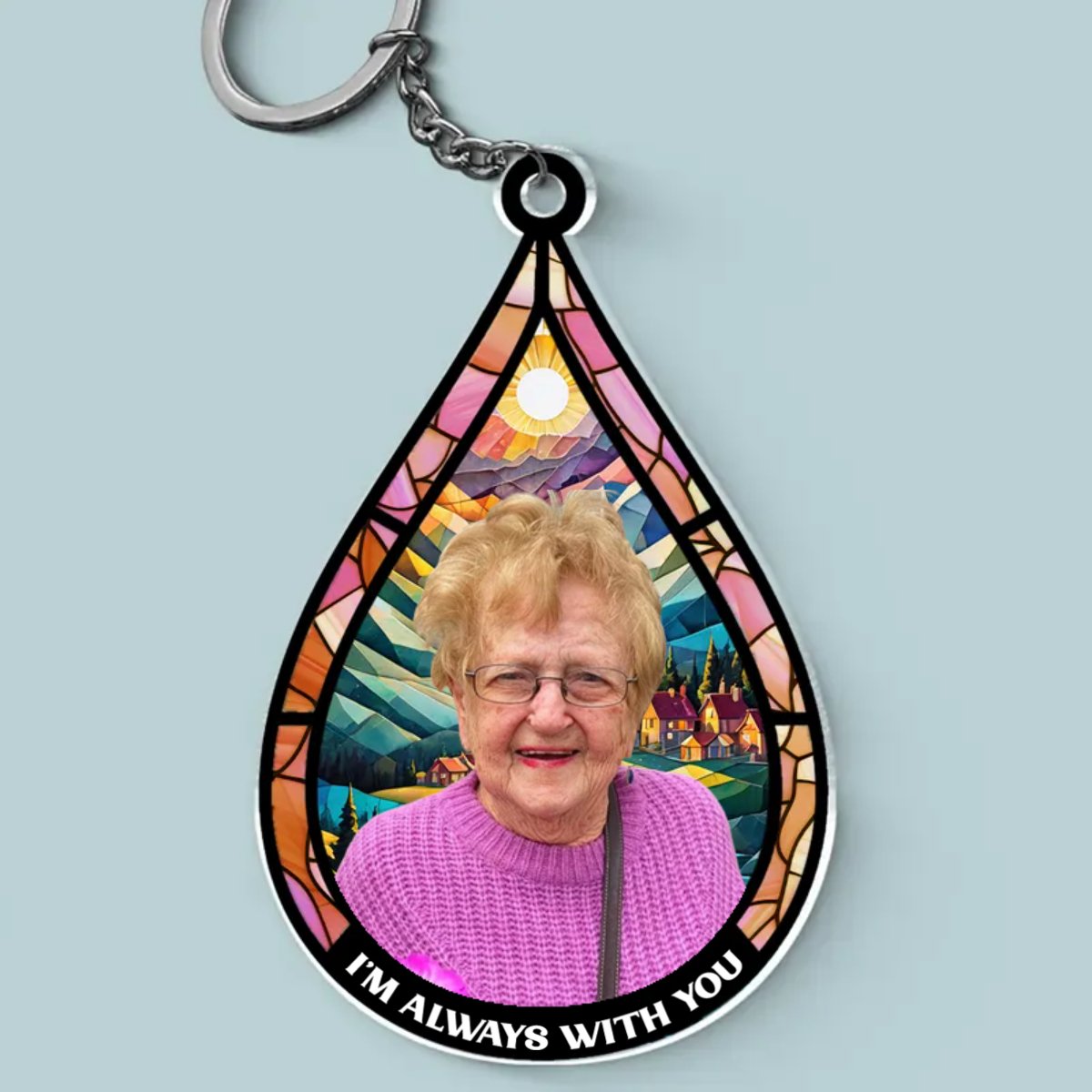 Custom Photo I'm Always With You - Personalized Custom Shaped Acrylic Keychain - Makezbright Gifts