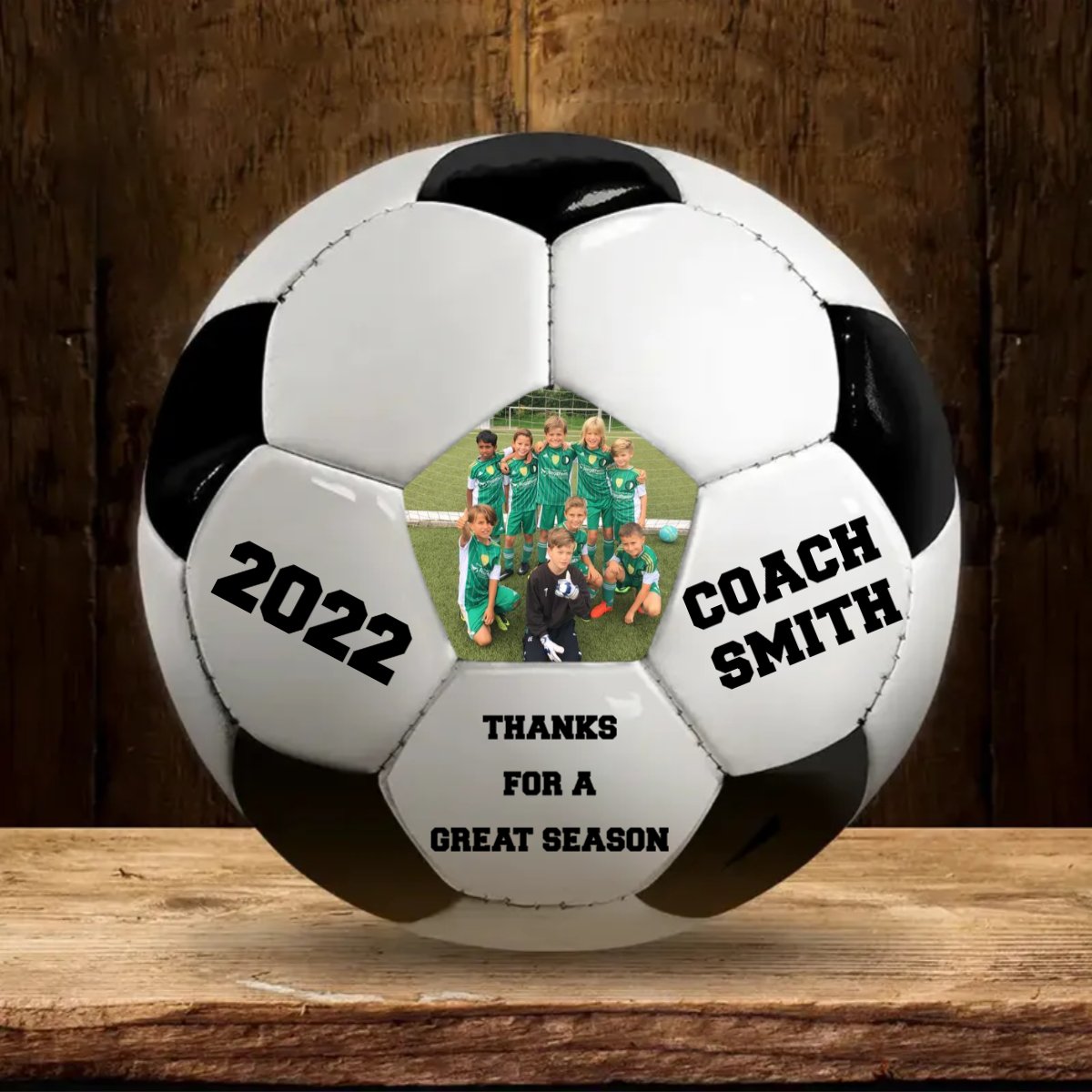 Custom Photo Thanks For A Great Season - Personalized Soccer Ball - Makezbright Gifts