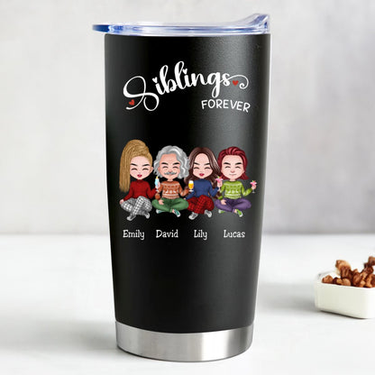 Customizable Stainless Steel Tumbler for Siblings - 20oz (BL) - Makezbright Gifts