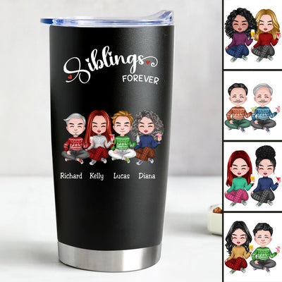 Customizable Stainless Steel Tumbler for Siblings - 20oz (BL) - Makezbright Gifts