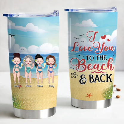 Customized 20oz Tumbler: Beachy Love Insulated Travel Cup - Makezbright Gifts