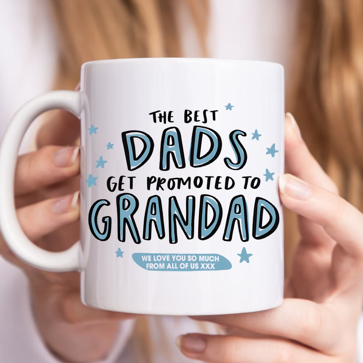 Dad - The Best Dads Get Promoted To Grand Dad Mug - Personalized Mug - Makezbright Gifts