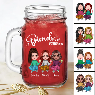 Friends - Friends Forever - Personalize Drinking Jar (White)