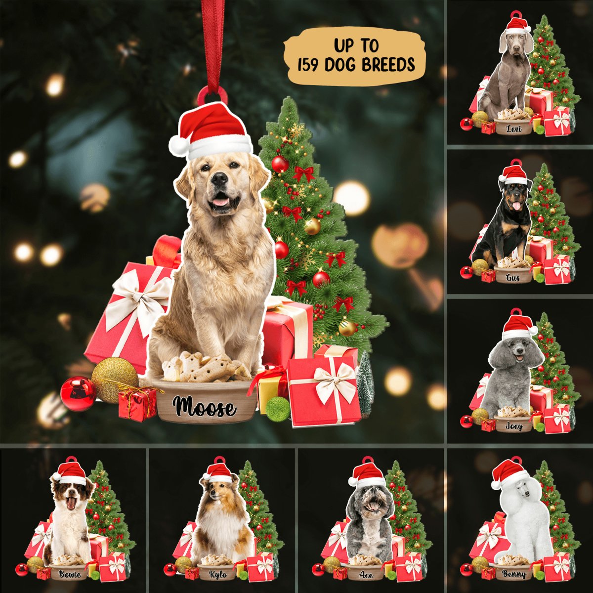 Dog Christmas Ornament - Personalized Ornament - Makezbright Gifts