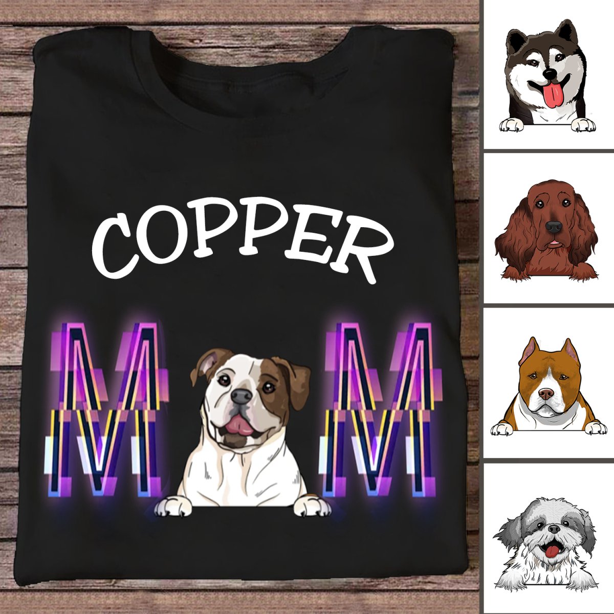 Dog Lover - Dog Mom - Personalized Black Unisex T - Shirt - Makezbright Gifts