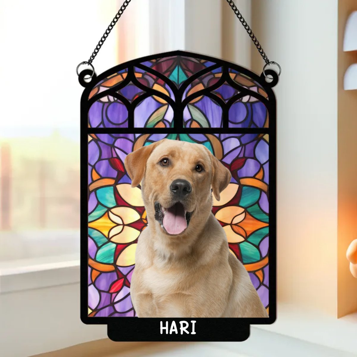 Dog Lovers - Always Be In Our Hearts - Personalized Window Hanging Suncatcher Ornament - Makezbright Gifts