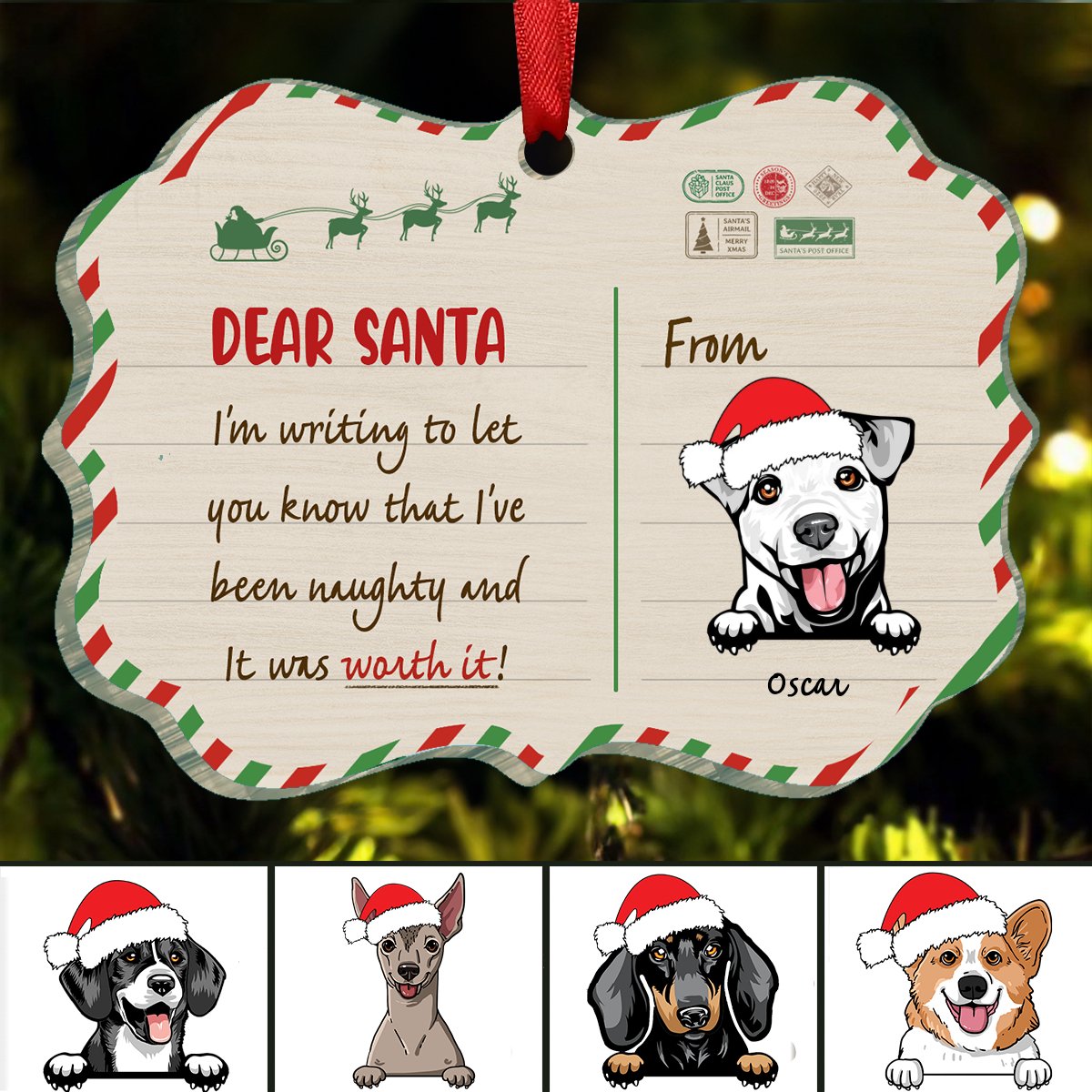 Dog Lovers - Been Naughty And Worth It - Personalized Ornament - Makezbright Gifts