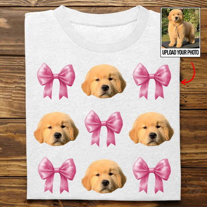 Dog Lovers - Coquette Pink Bow Trendy Dog Mom - Personalized T - Shirt, Sweatshirt, Hoodie (HJ) - Makezbright Gifts