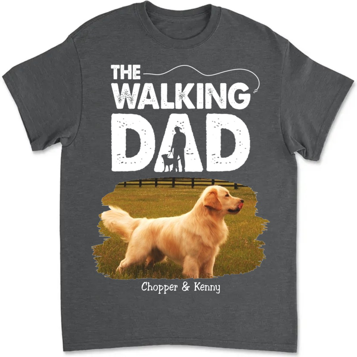 Dog Lovers - Custom Photo Full Time Dog Dad - Personalized Unisex T - shirt - Makezbright Gifts