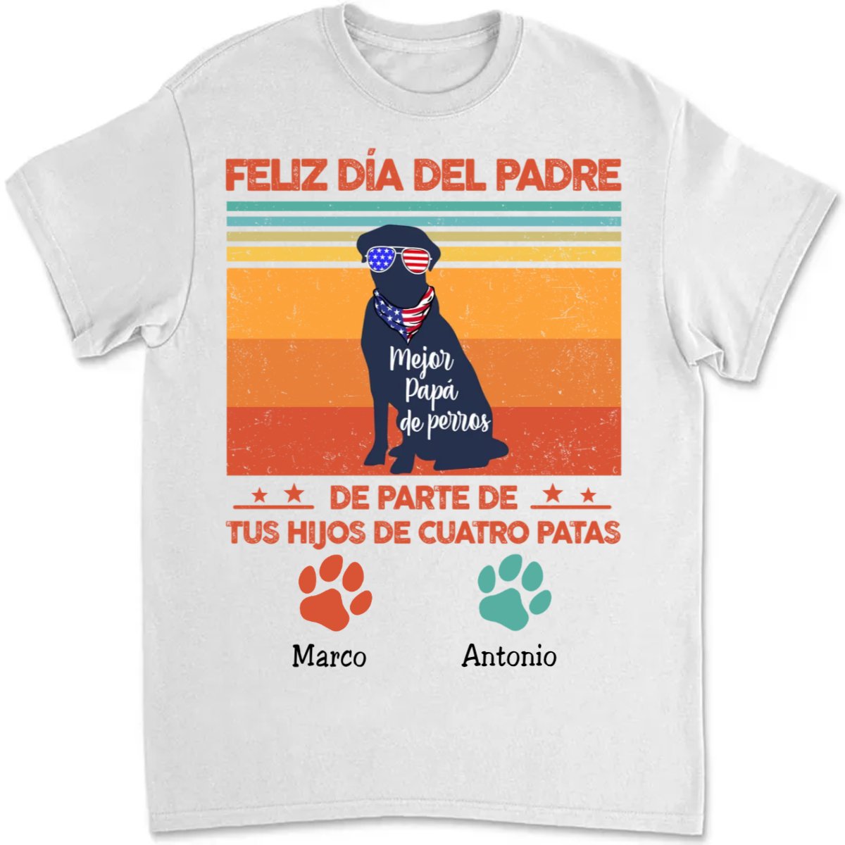 Dog Lovers - Dog Dad Grandpa Spanish Papá Abuelo Perro - Personalized T - shirt - Makezbright Gifts