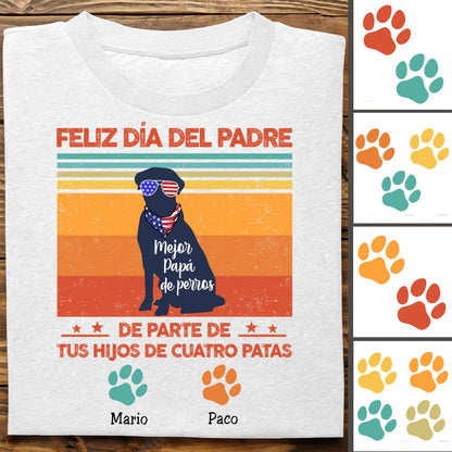 Dog Lovers - Dog Dad Grandpa Spanish Papá Abuelo Perro - Personalized T - shirt - Makezbright Gifts