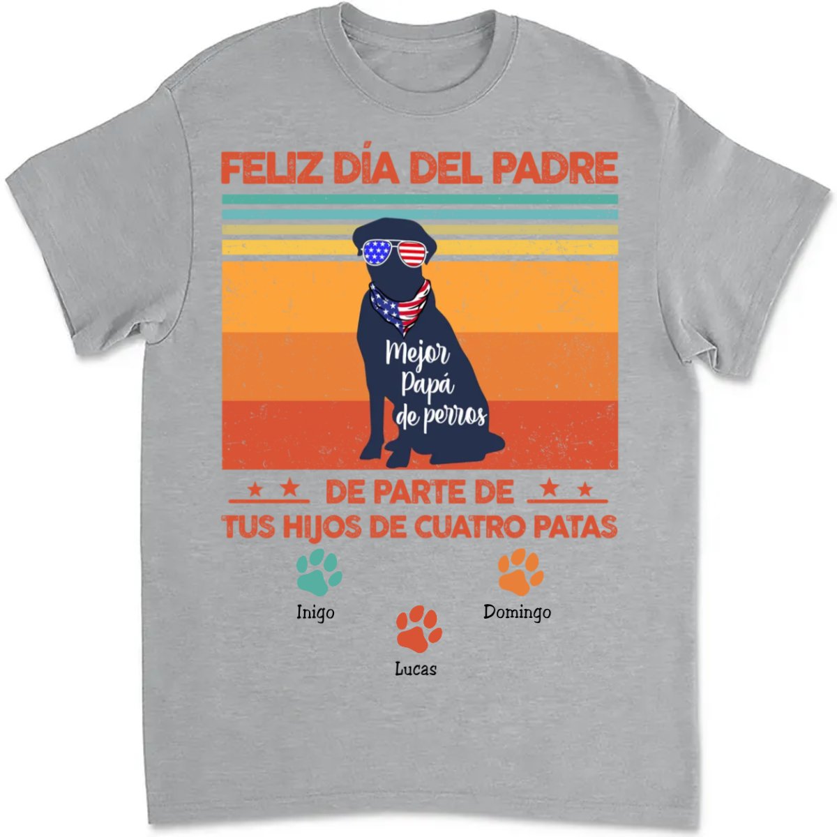 Dog Lovers - Dog Dad Grandpa Spanish Papá Abuelo Perro - Personalized T - shirt - Makezbright Gifts