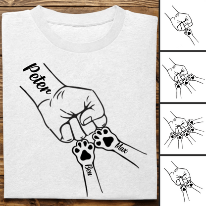 Dog Lovers - Dog Dad With Paw - Personalized T - Shirt, Sweatshirt, Hoodie (HJ) - Makezbright Gifts