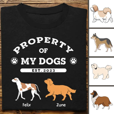 Dog Lovers - Dog Property - Personalized T - Shirt - Makezbright Gifts