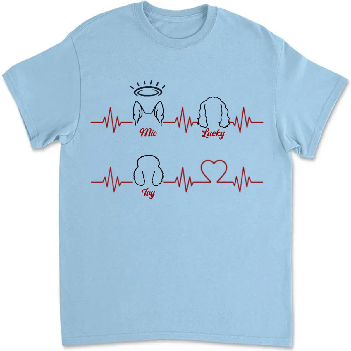 Dog Lovers - Dog Sketch Heartbeat - Personalized Unisex T - shirt, Hoodie, Sweatshirt (HJ) - Makezbright Gifts