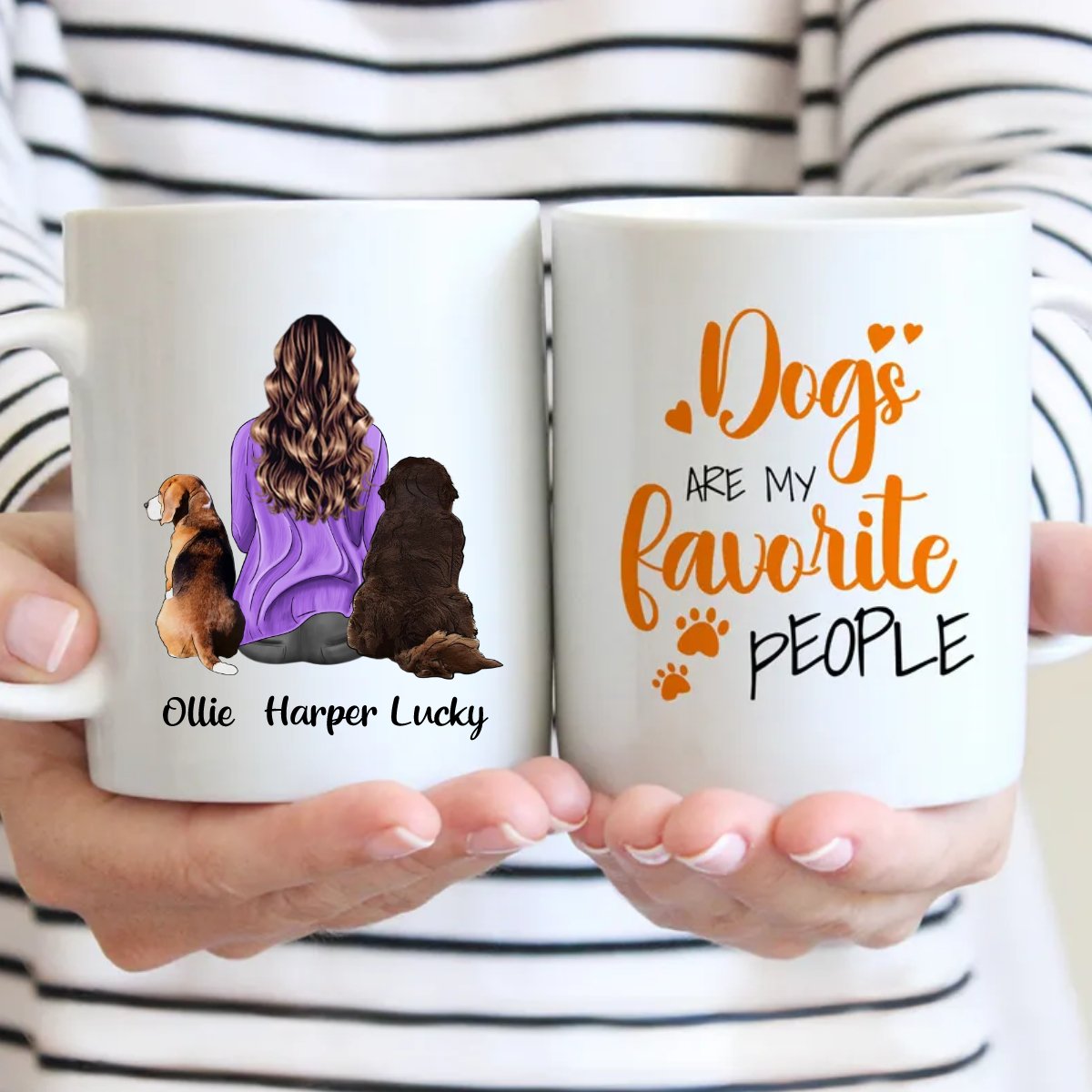 Dog Lovers - Dogs Are My Favorite People - Personalized Mug - Makezbright Gifts