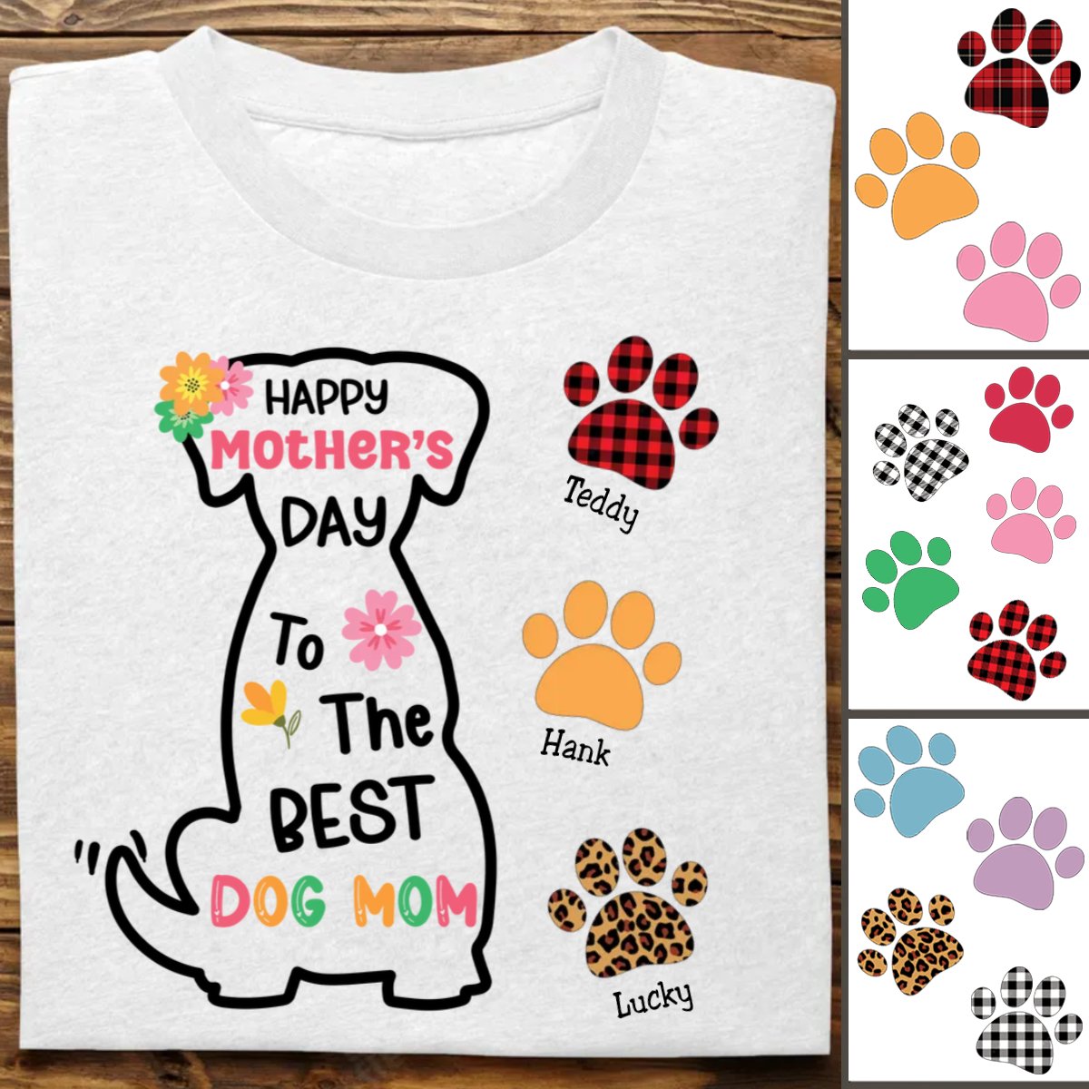 Dog Lovers - Happy Mother's Day To The Best Dog Mom - Personalized Unisex T - Shirt - Makezbright Gifts