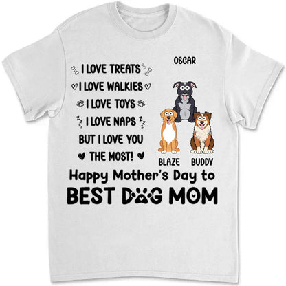 Dog Lovers - I Love Treats I Love Walkies - Personalized T - shirt - Makezbright Gifts