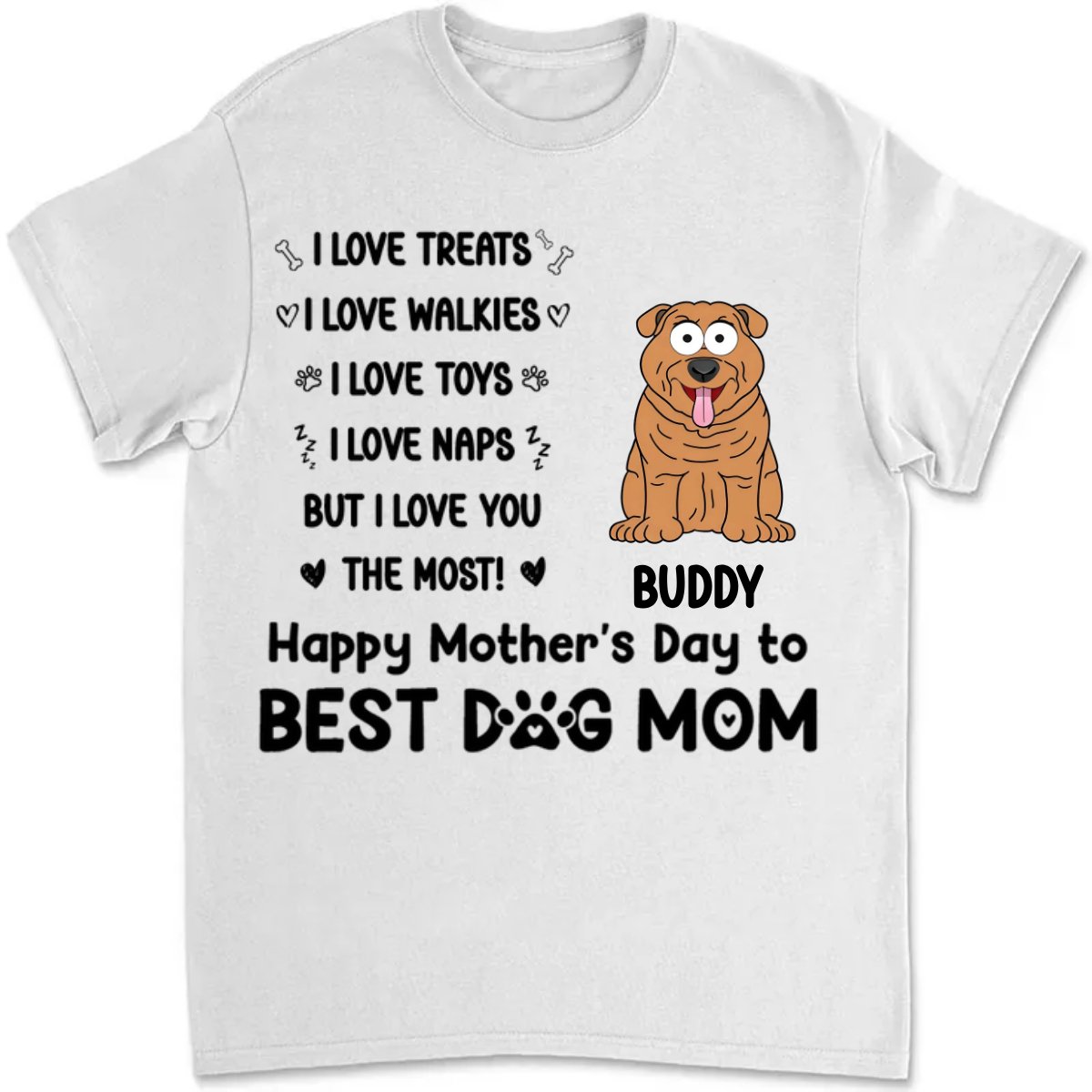 Dog Lovers - I Love Treats I Love Walkies - Personalized T - shirt - Makezbright Gifts