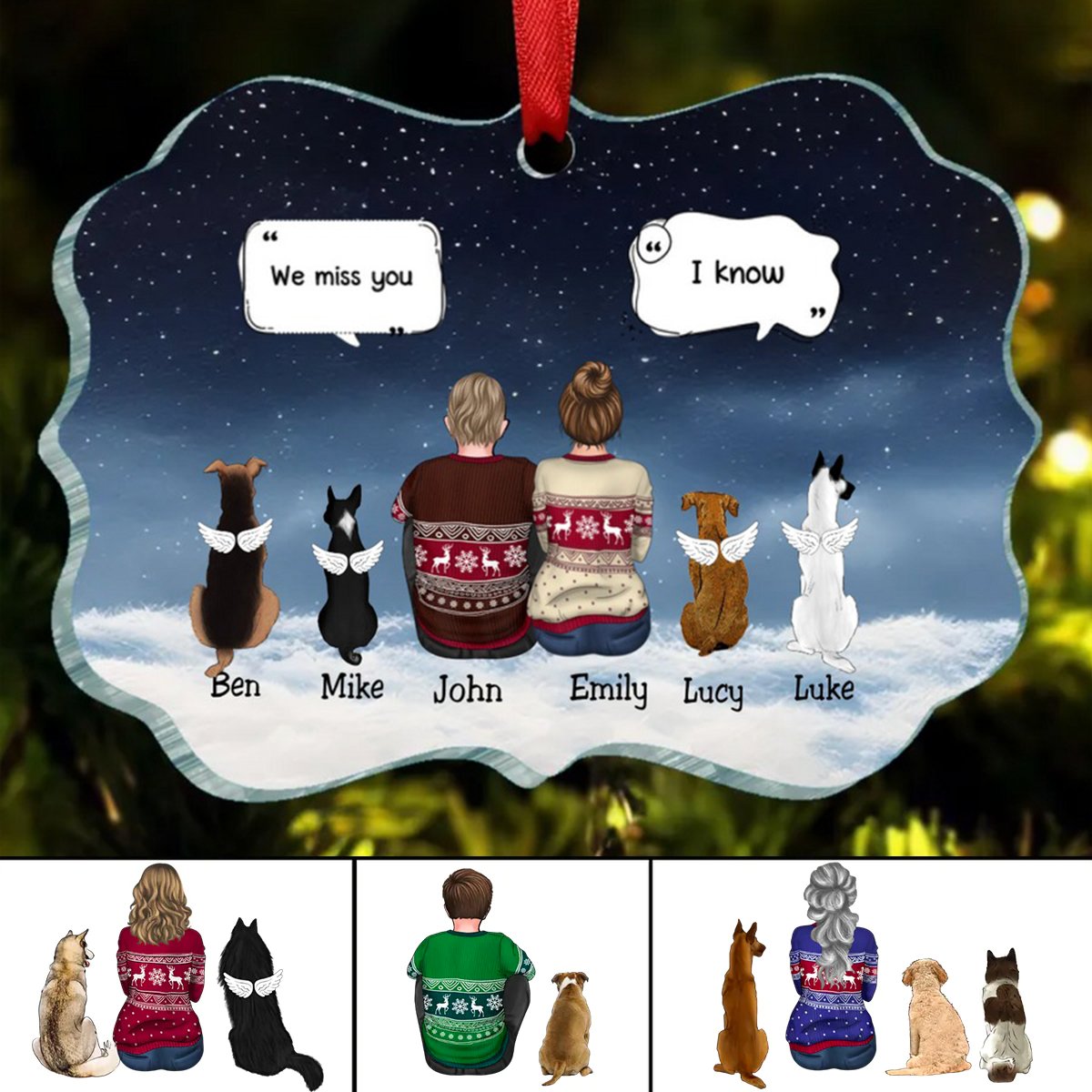 Dog Lovers - I Miss You Memorial Pet – Personalized Acrylic Ornament - Makezbright Gifts