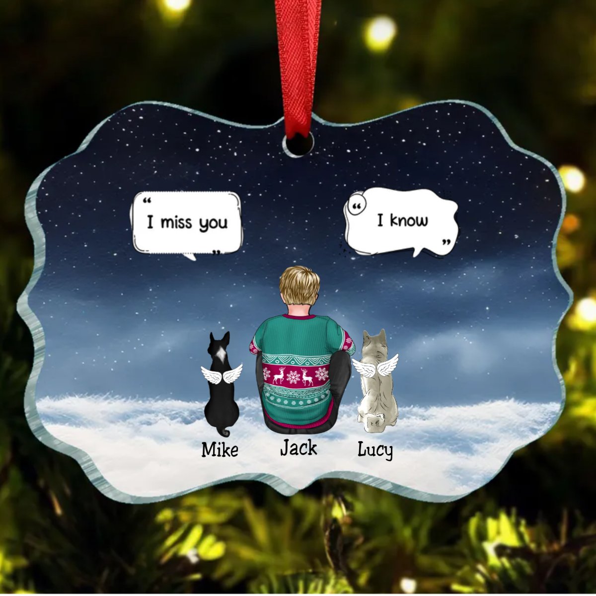 Dog Lovers - I Miss You Memorial Pet – Personalized Acrylic Ornament - Makezbright Gifts