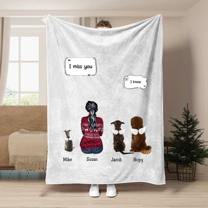 Dog Lovers - I Miss You Memorial Pet - Personalized Blanket - Makezbright Gifts