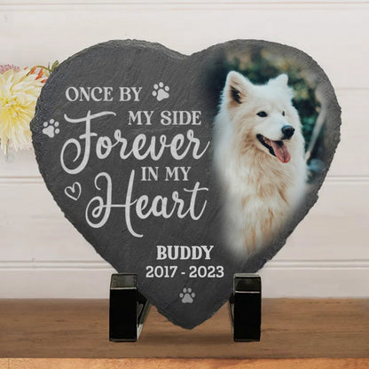 Dog Lovers - Once By My Side Forever In My Heart - Personalized Memorial Stone - Makezbright Gifts